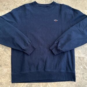 NOAH Logo Crewneck Sweatshirt Navy Made in Canada Size L 23x27